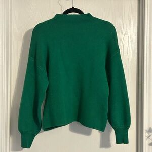 VICI Women’s oversized Emerald green sweater W/ scoopneck and balloon sleeves S
